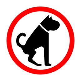 Illustration of Sign NO DOG WASTE PLEASE CLEAN IT UP on white background. Illustration