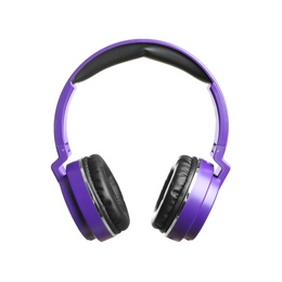 Photo of Stylish headphones with pads on white background