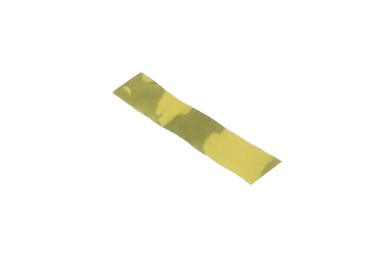 Photo of Piece of golden confetti isolated on white