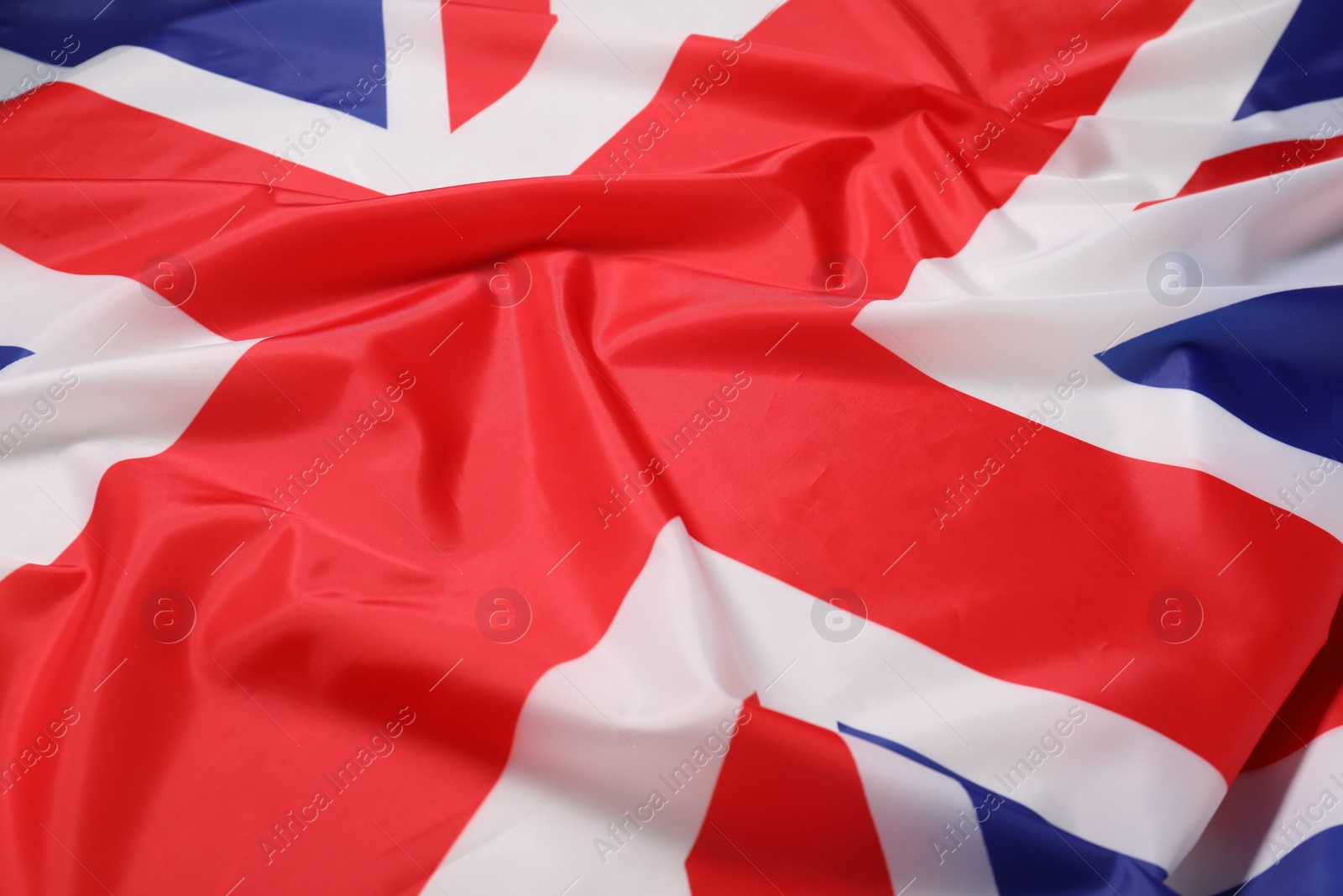 Photo of Flag of United Kingdom as background, closeup. National symbol