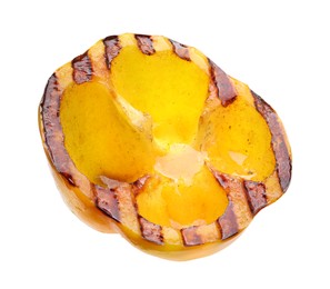 Slice of grilled yellow pepper isolated on white