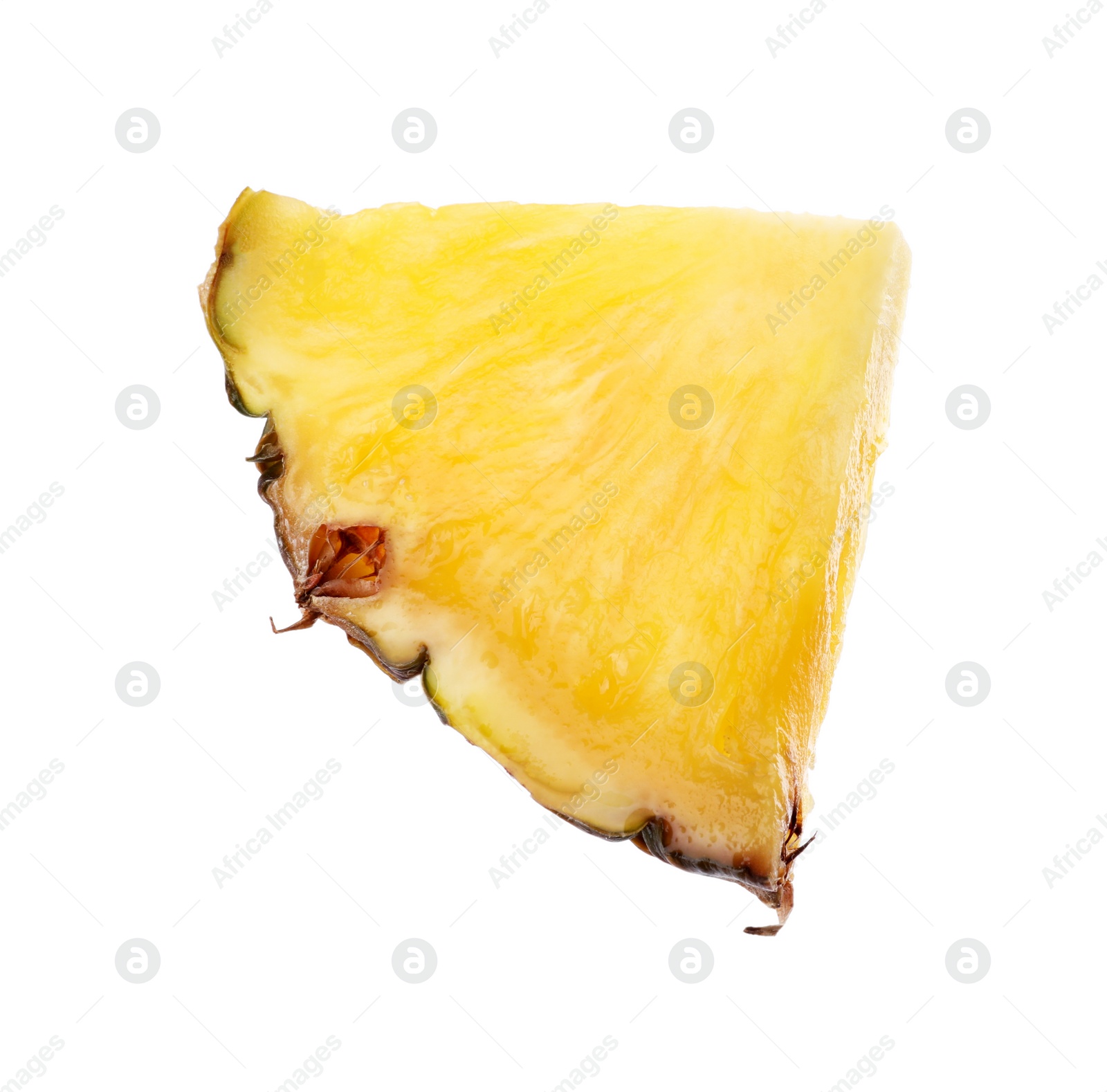 Photo of Piece of tasty ripe pineapple isolated on white