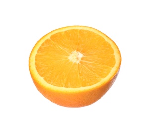 Photo of Half of fresh ripe orange isolated on white