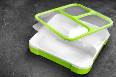 Photo of Empty lunch box on table. Food container