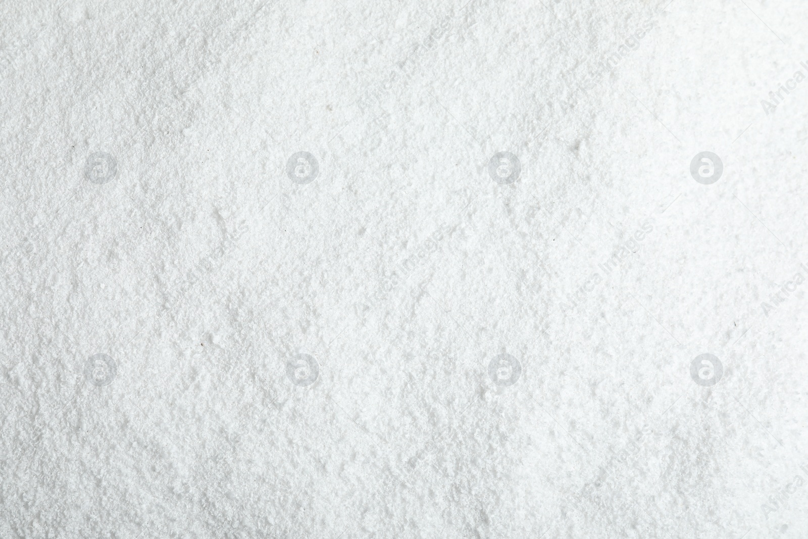 Photo of Pile of white snow as background, top view