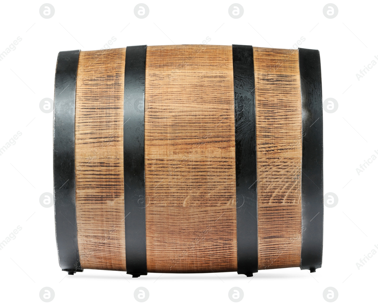 Photo of One traditional wooden barrel isolated on white