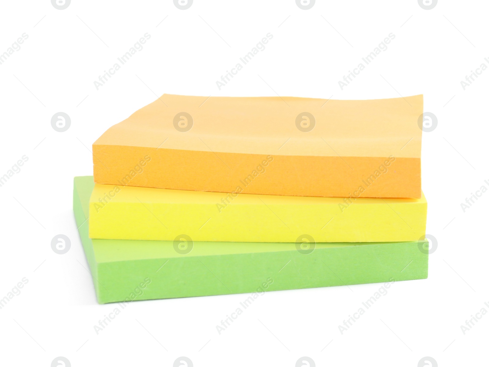 Photo of Colorful sticky notes on white background. School stationery