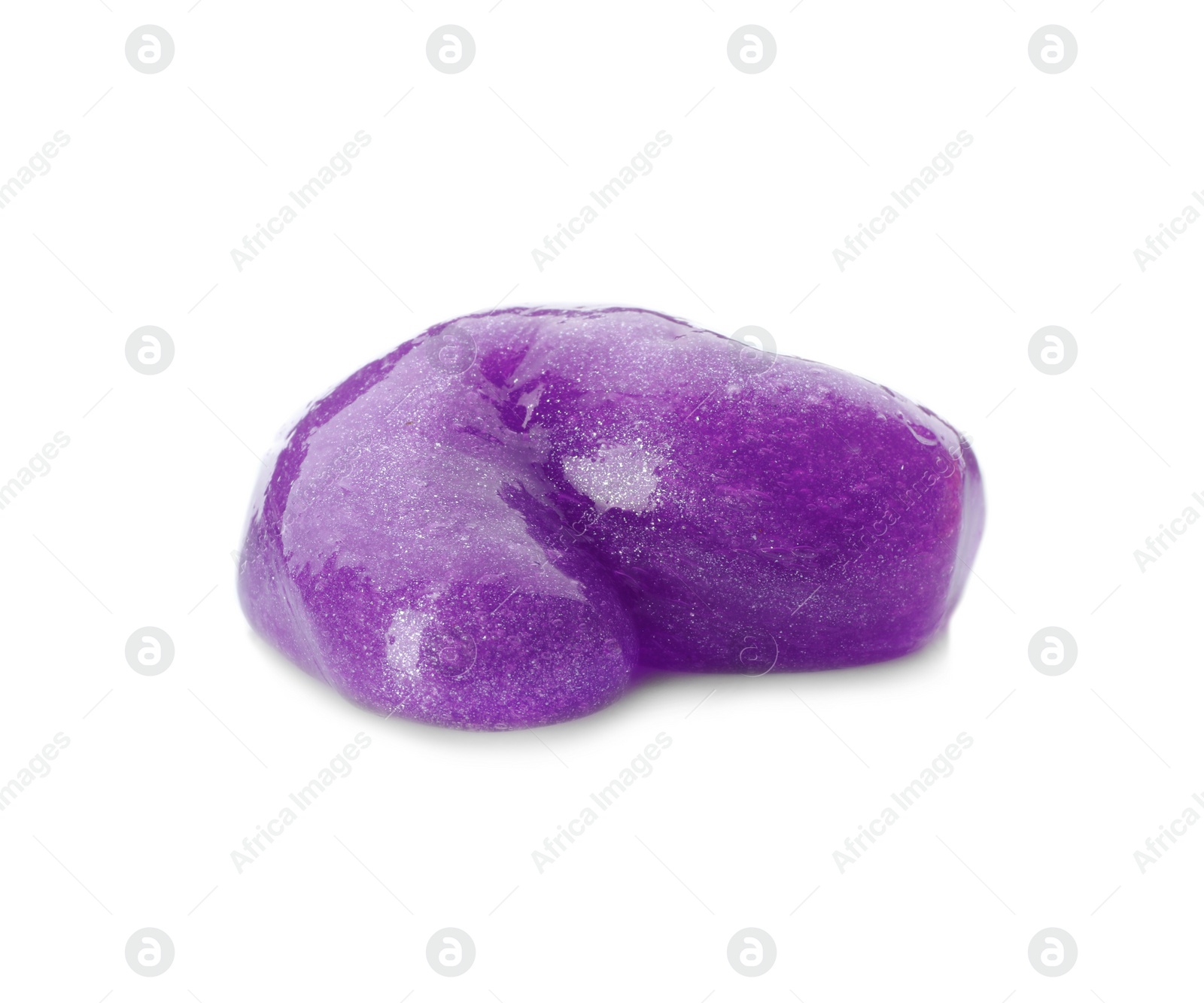 Photo of Purple slime isolated on white. Antistress toy