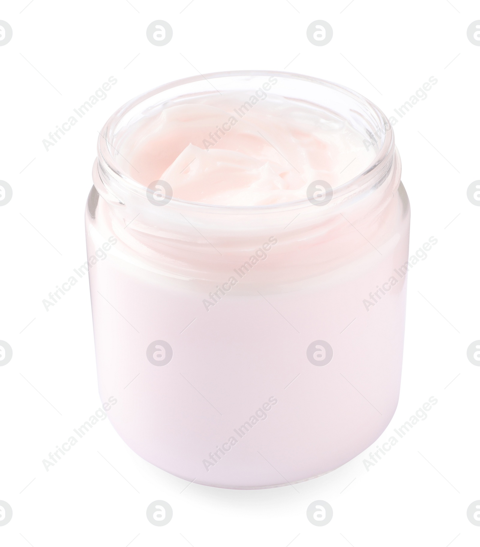 Photo of Jar of face cream isolated on white