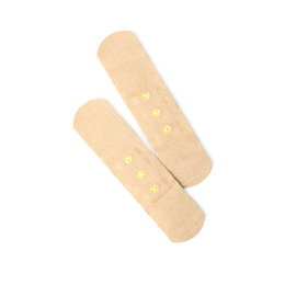 Photo of Medical sticking plasters isolated on white. First aid item