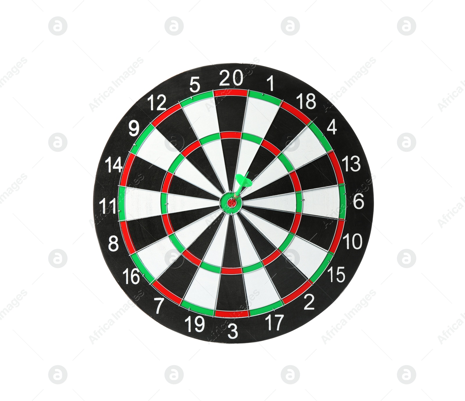 Photo of Dart board with color arrow hitting target