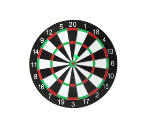 Photo of Dart board with color arrow hitting target