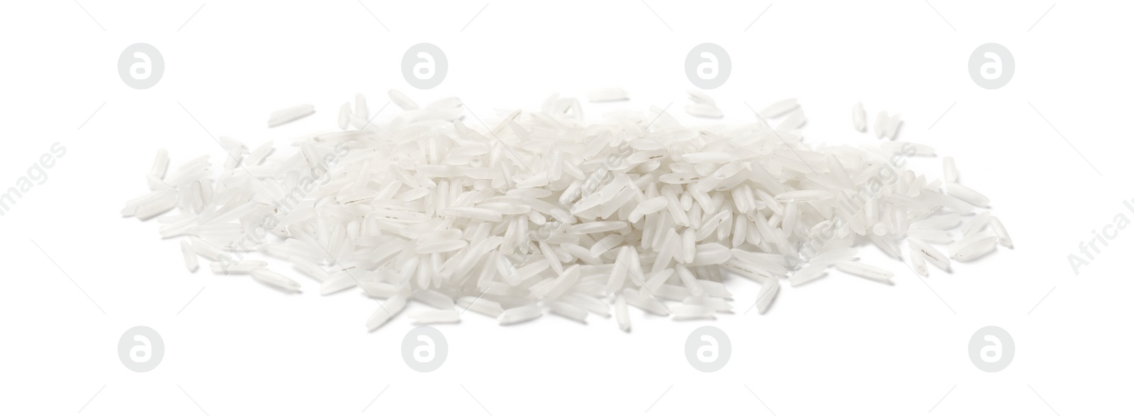 Photo of Pile of raw basmati rice isolated on white