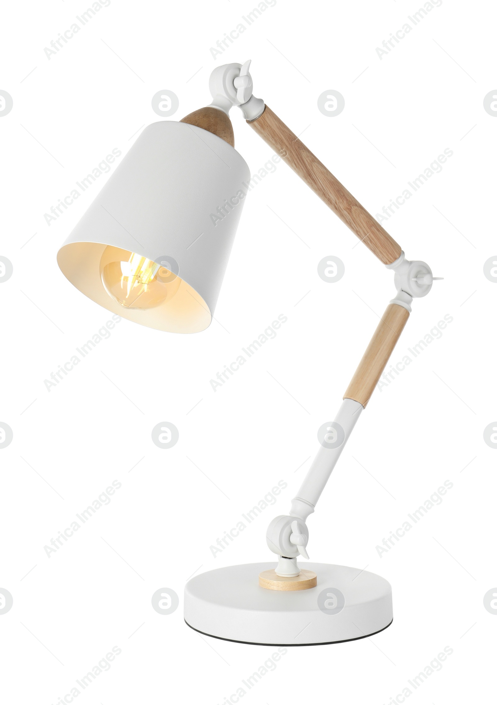 Photo of Stylish modern table lamp isolated on white