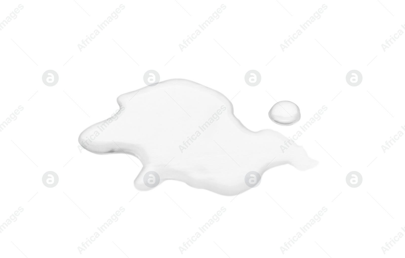 Photo of Puddle of pure water on white background