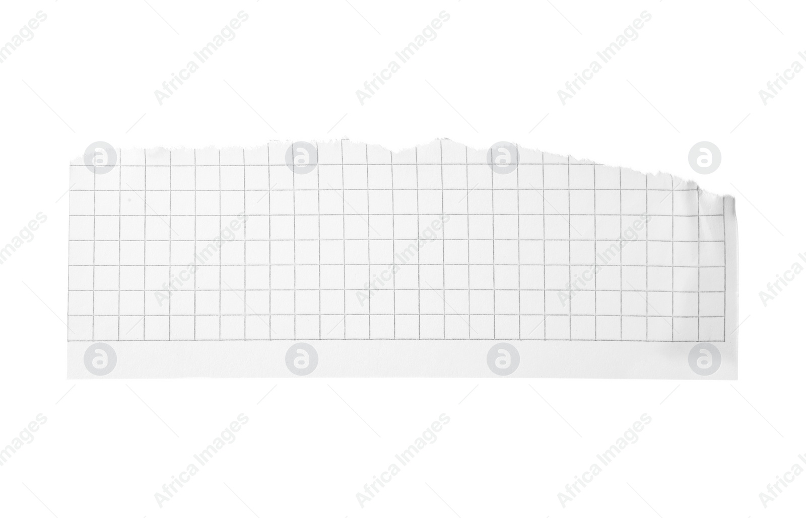 Photo of Piece of blank notebook paper isolated on white. Space for design