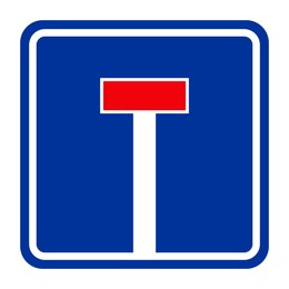 Illustration of Traffic sign NO THROUGH ROAD FOR VEHICLES on white background, illustration 