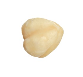 Photo of Tasty organic hazelnut isolated on white. Healthy snack