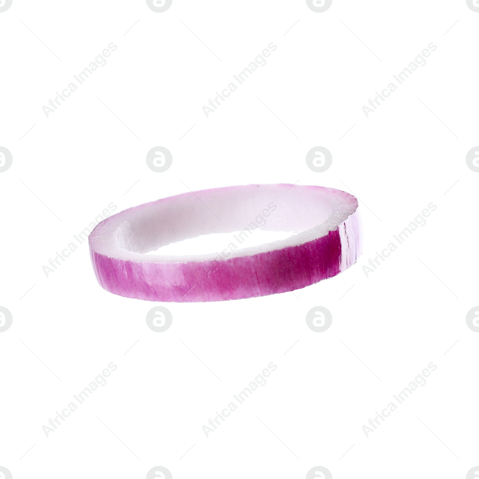 Photo of Cut red onion isolated on white. Ingredient for sandwich