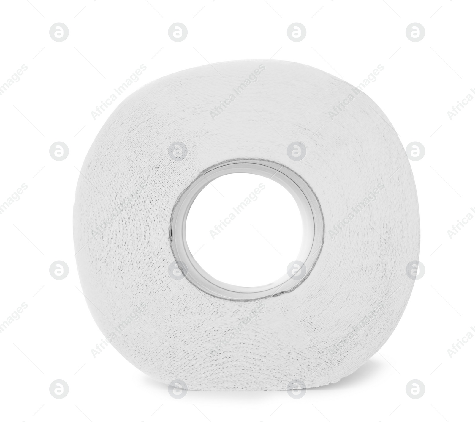 Photo of Roll of toilet paper on white background