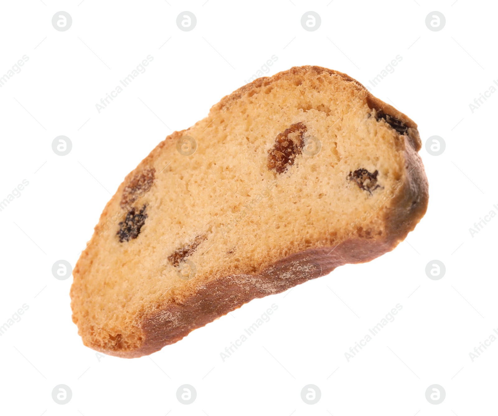 Photo of Sweet hard chuck cracker with raisins on white background