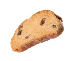 Sweet hard chuck cracker with raisins on white background