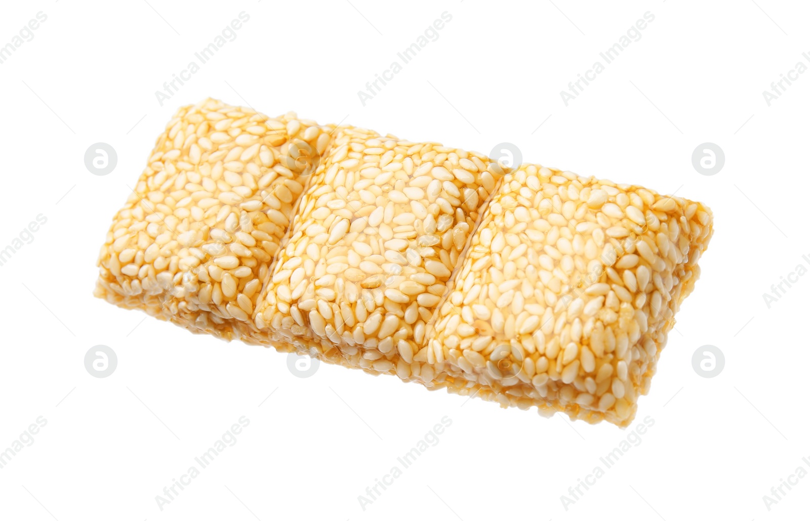 Photo of Delicious sesame kozinaki bar isolated on white