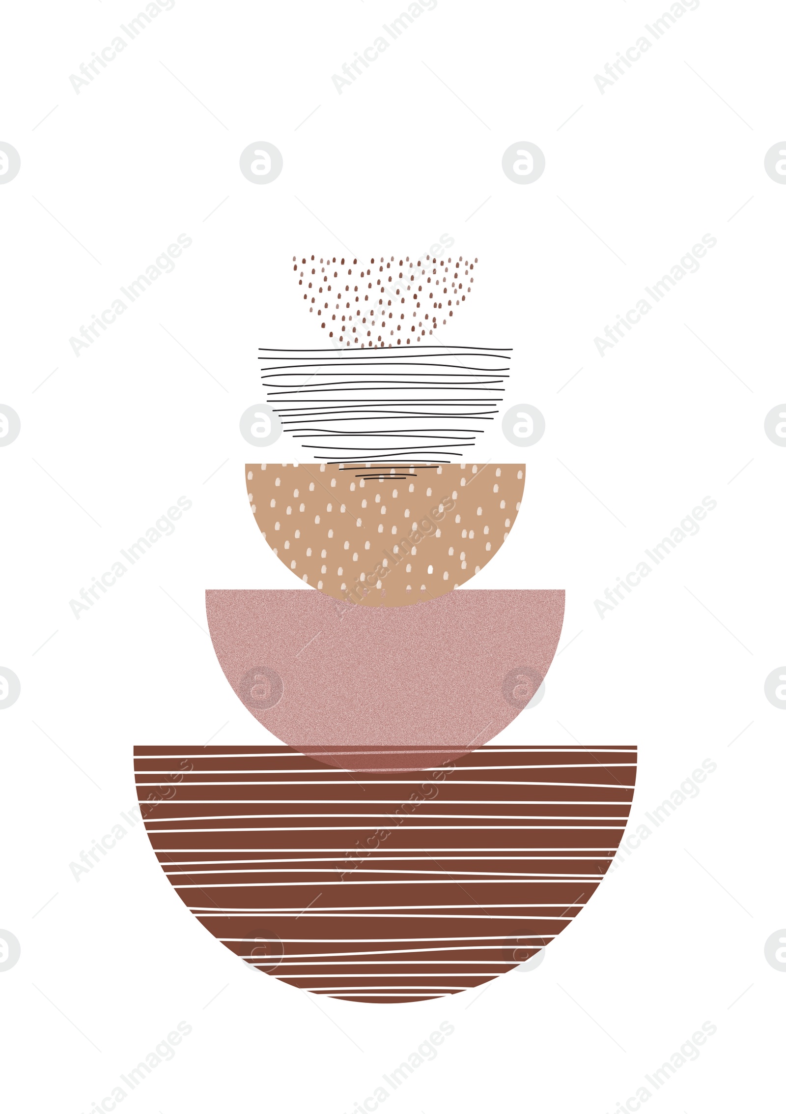 Illustration of Beautiful abstract image of semicircles with different patterns 