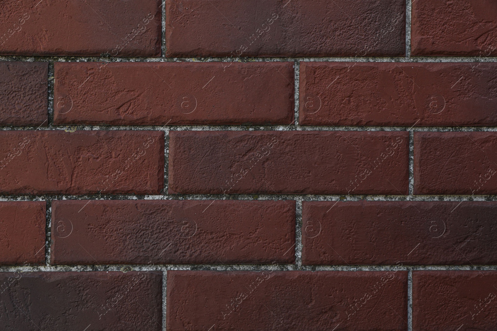 Photo of Texture of dark red brick wall as background