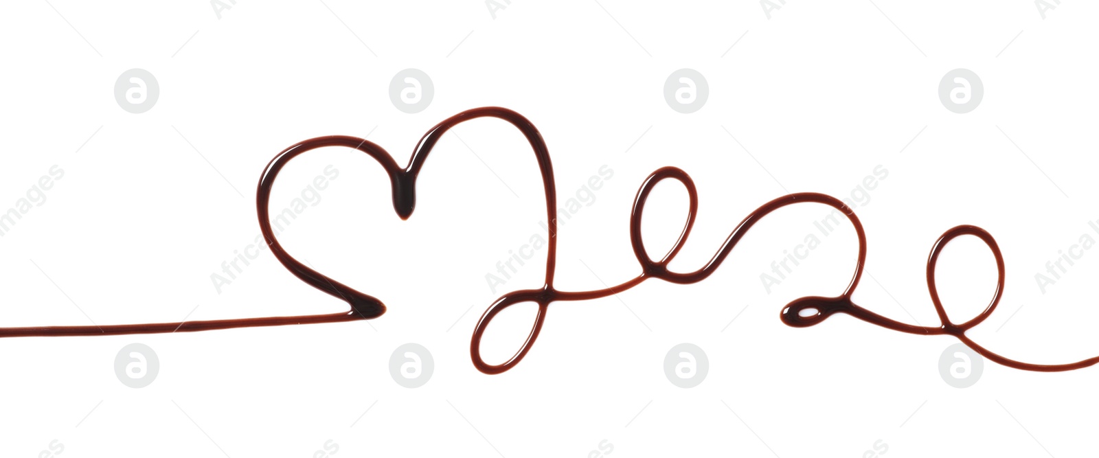 Photo of Heart made of dark chocolate on white background, top view