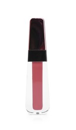 One lip gloss isolated on white. Cosmetic product