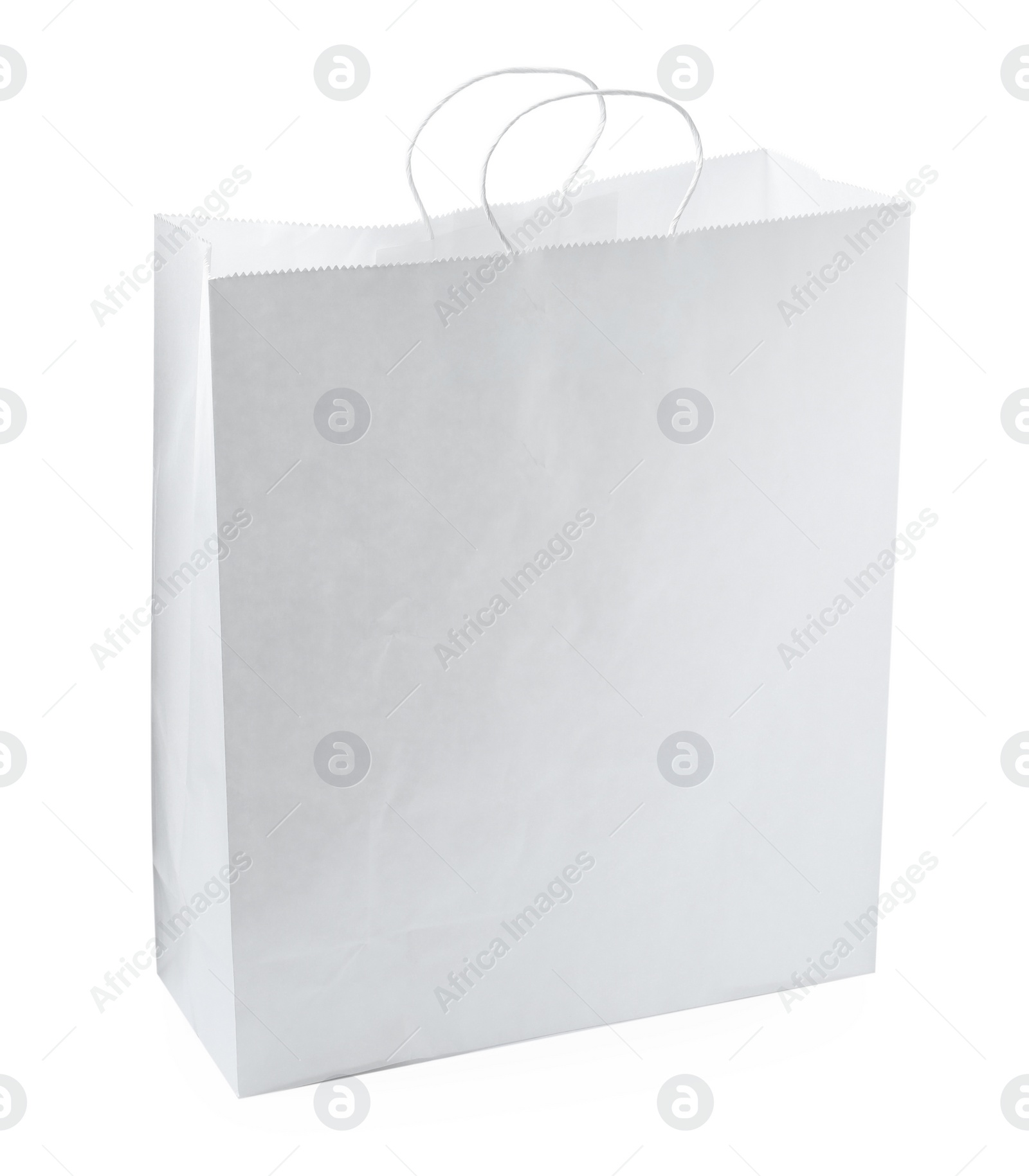 Photo of Empty shopping paper bag isolated on white