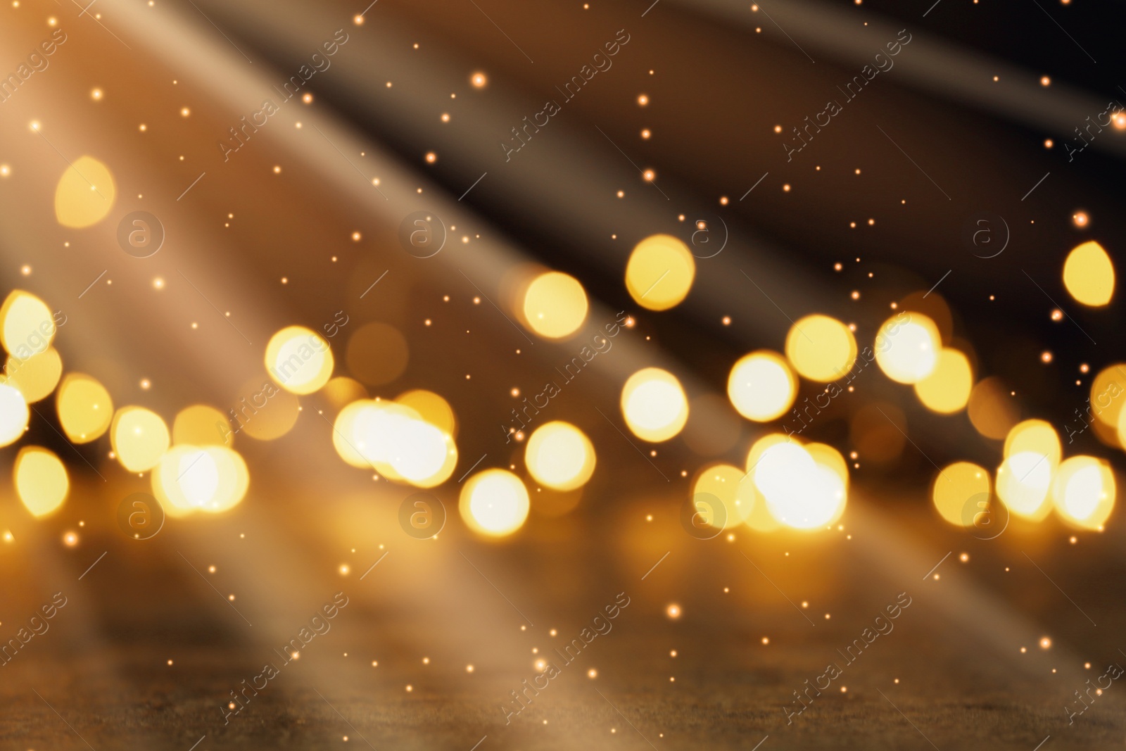 Image of Beautiful abstract background with defocused golden lights