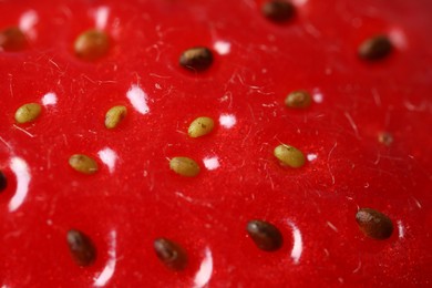 Photo of Tasty fresh ripe strawberry as background, closeup