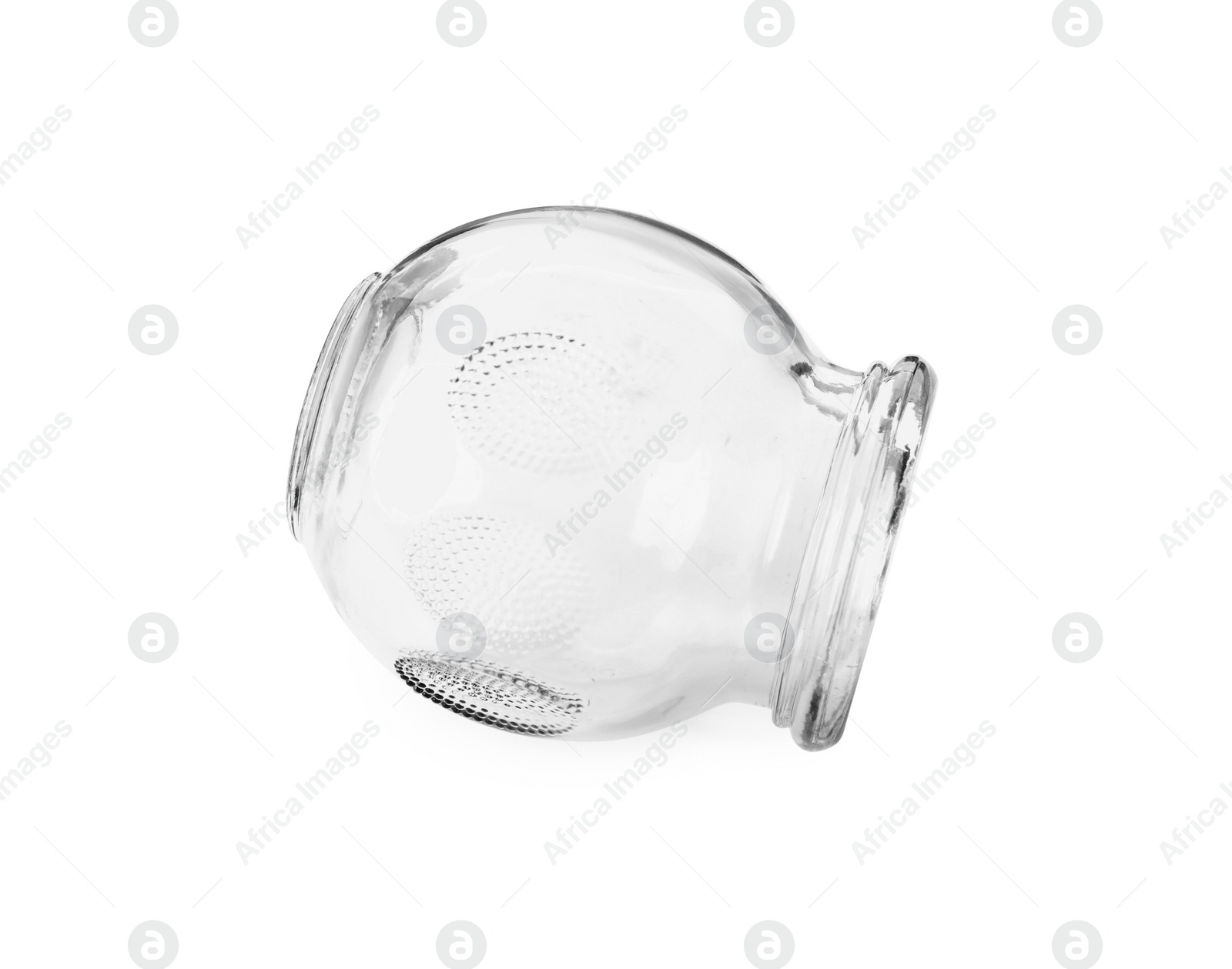 Photo of One glass cup isolated on white. Cupping therapy