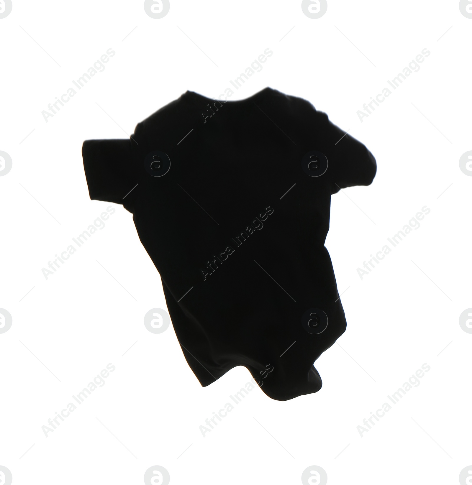 Photo of Black t-shirt isolated on white. Stylish clothes