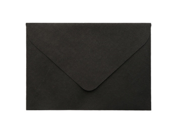 Black paper envelope isolated on white. Mail service