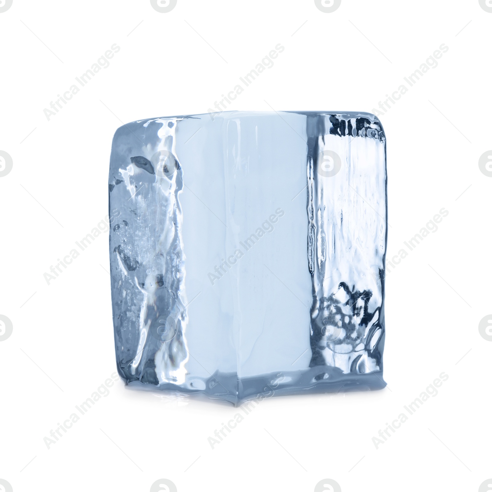 Photo of One block of ice isolated on white