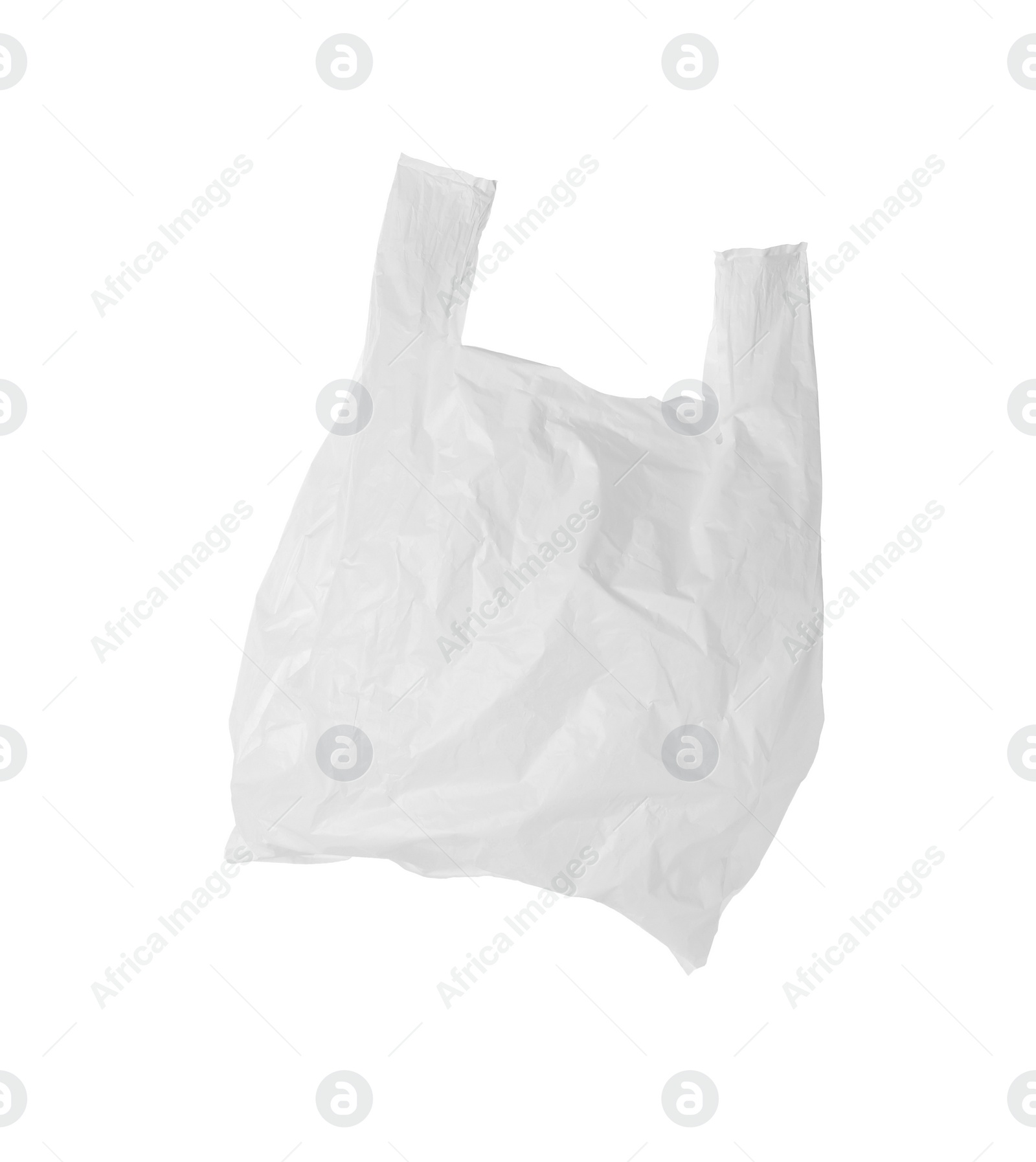 Photo of One empty plastic bag isolated on white