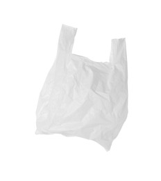 One empty plastic bag isolated on white