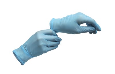 Image of Pair of medical gloves isolated on white