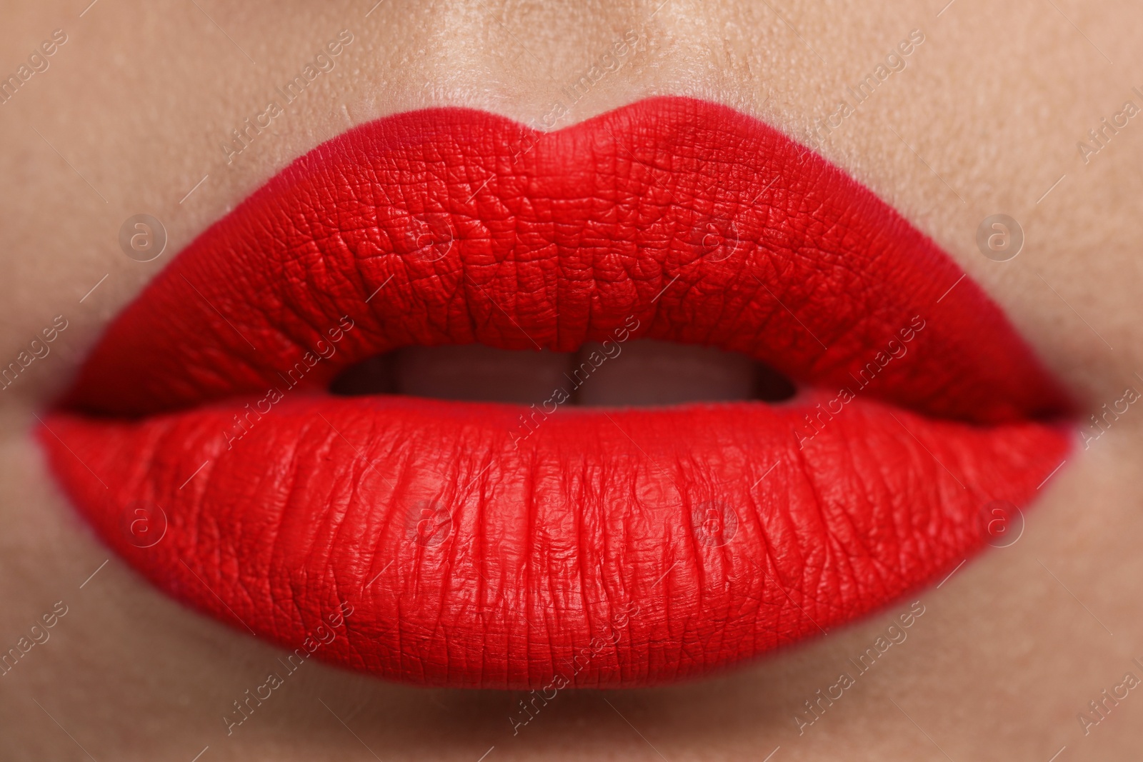 Photo of Closeup view of woman with beautiful full lips