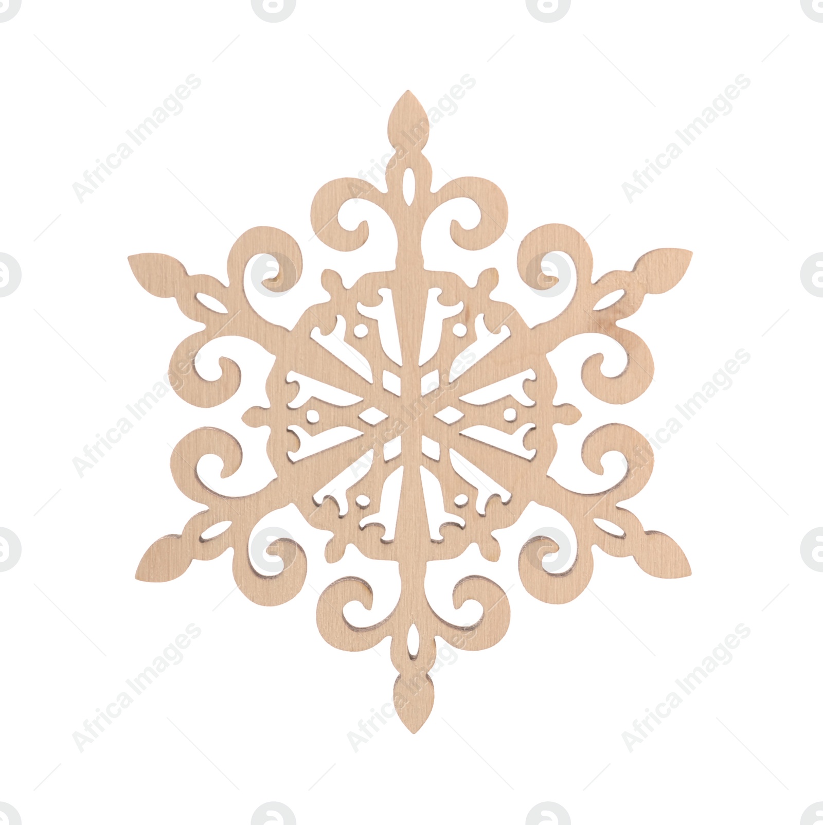 Photo of Beautiful decorative snowflake isolated on white. Christmas decoration