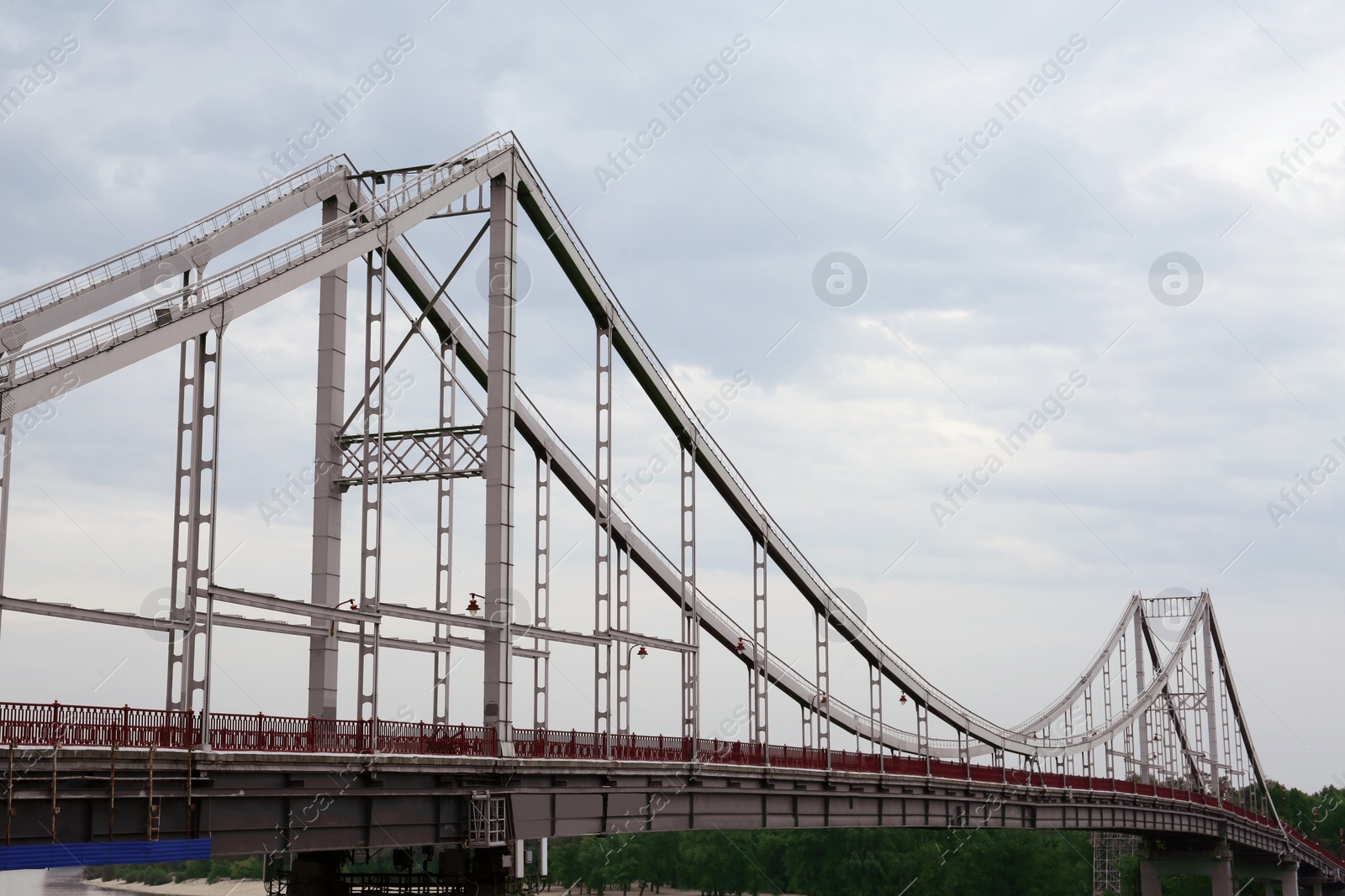 Photo of Beautiful view of modern bridge against cloudy sky