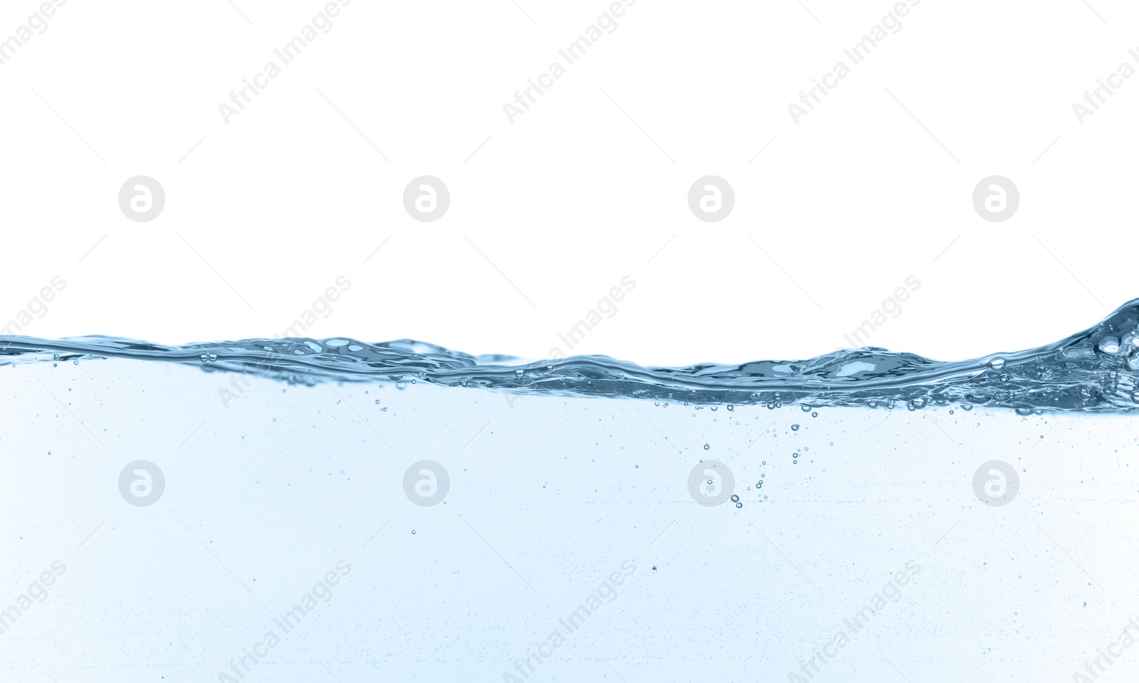 Photo of Closeup view of clear water isolated on white