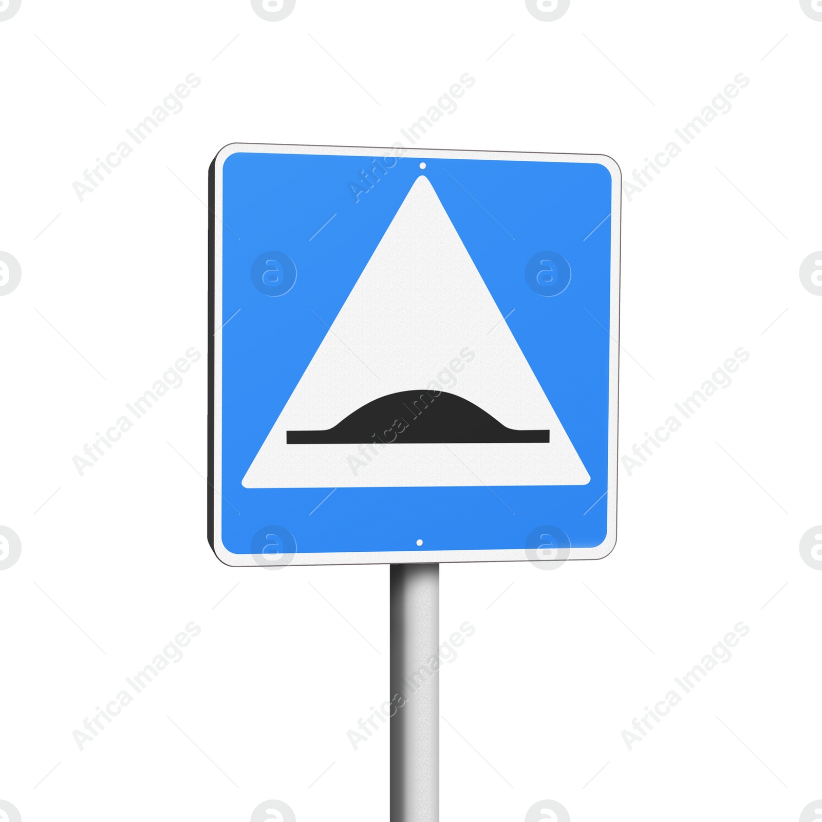 Illustration of Road sign Speed Bump isolated on white, illustration