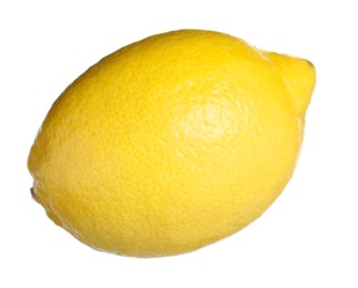 One whole ripe lemon isolated on white