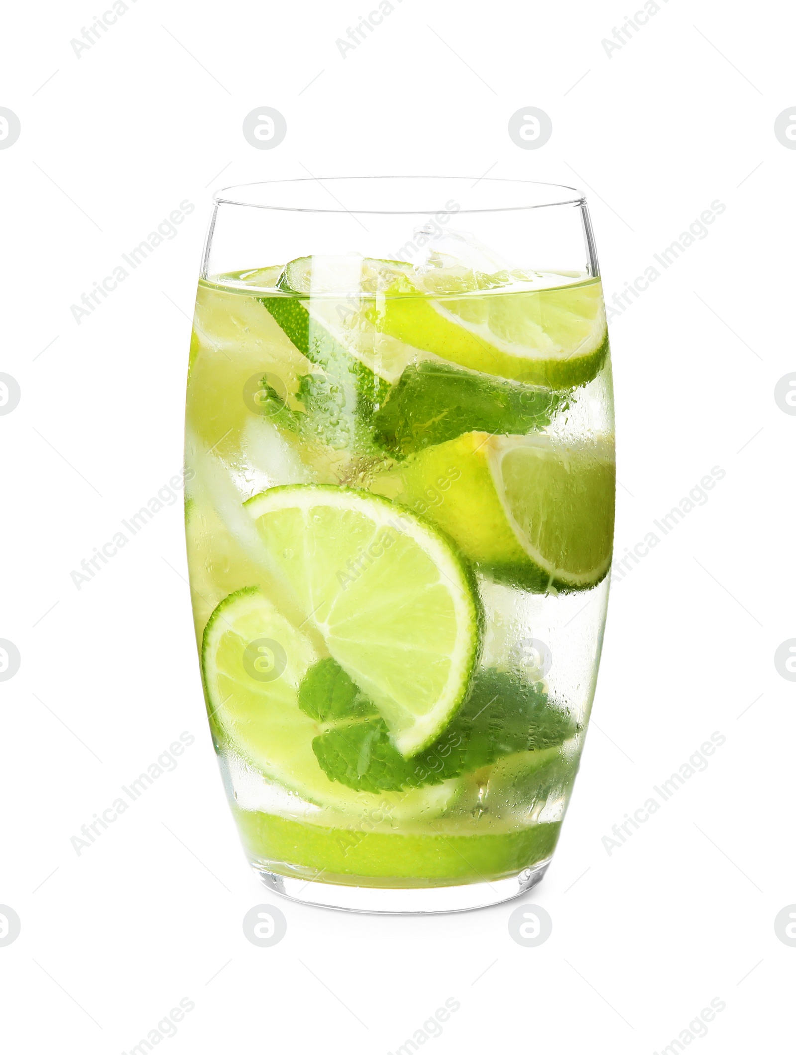 Photo of Delicious mojito in glass isolated on white