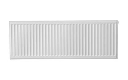 Image of Modern panel radiator on white background. Heating system