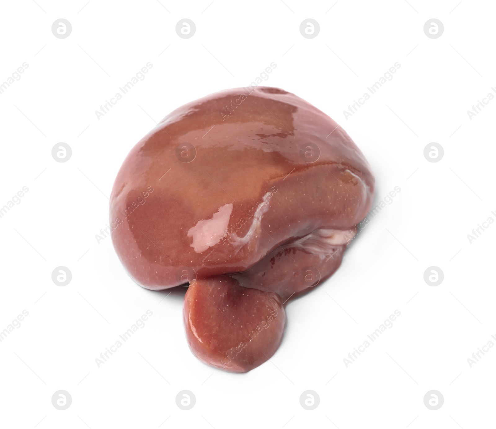 Photo of Fresh raw beef kidney on white background